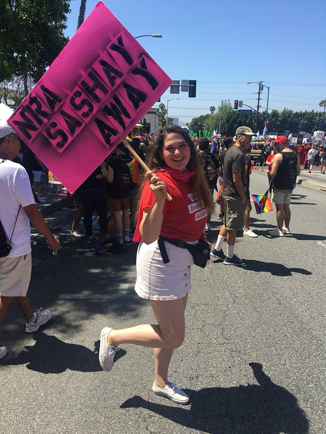 sign that reads nra sashay away