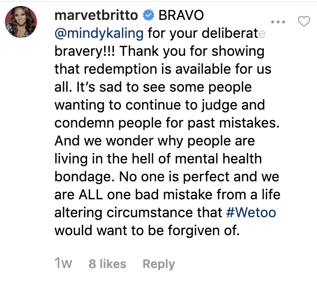 Marvet Britto supports Mindy Kaling over Twitter
