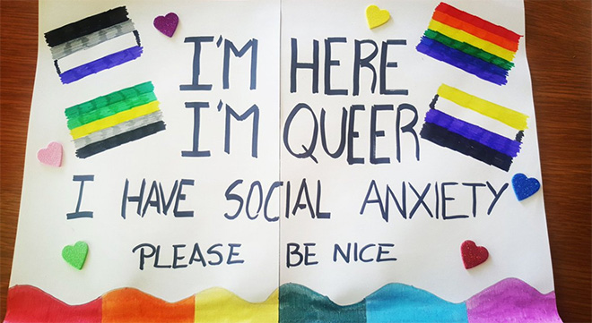 LGBTQ pride parade sign