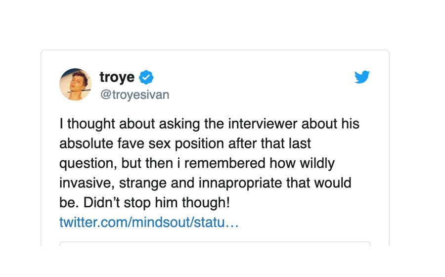 TROYE SIVAN TWEET