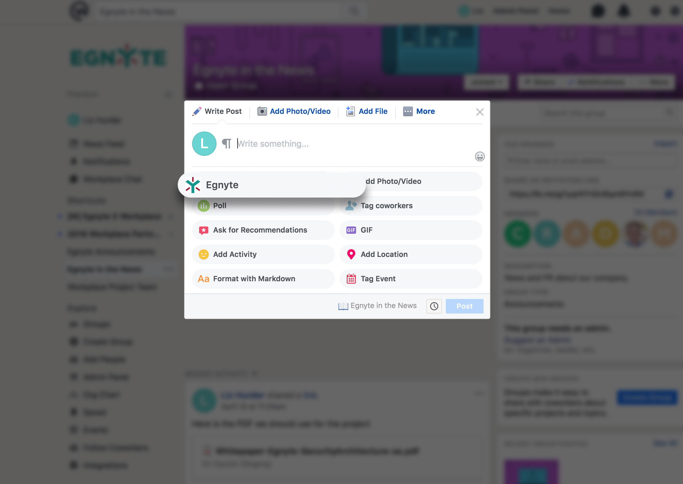 Collaborate Without Boundaries in Workplace by Facebook - Egnyte Blog