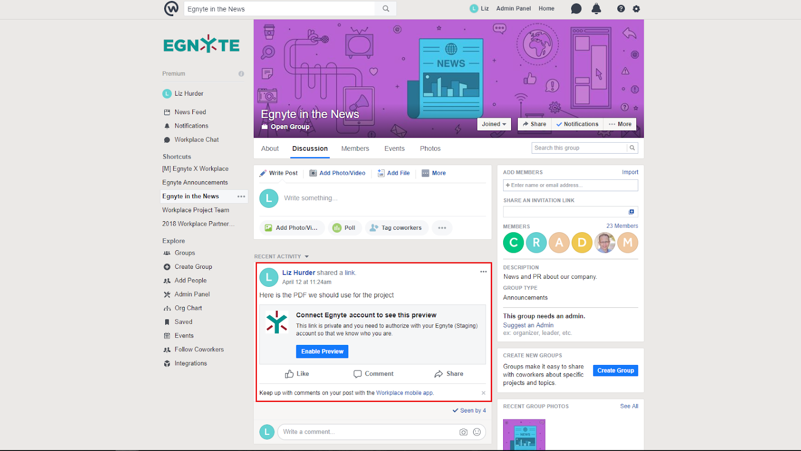Collaborate Without Boundaries in Workplace by Facebook - Egnyte Blog