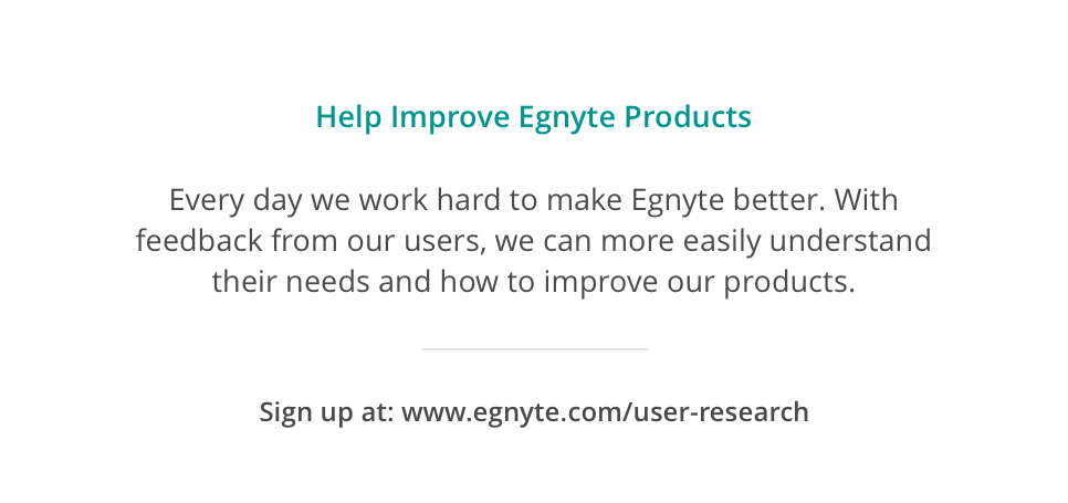 Scalable User Research Recruitment - Egnyte Blog