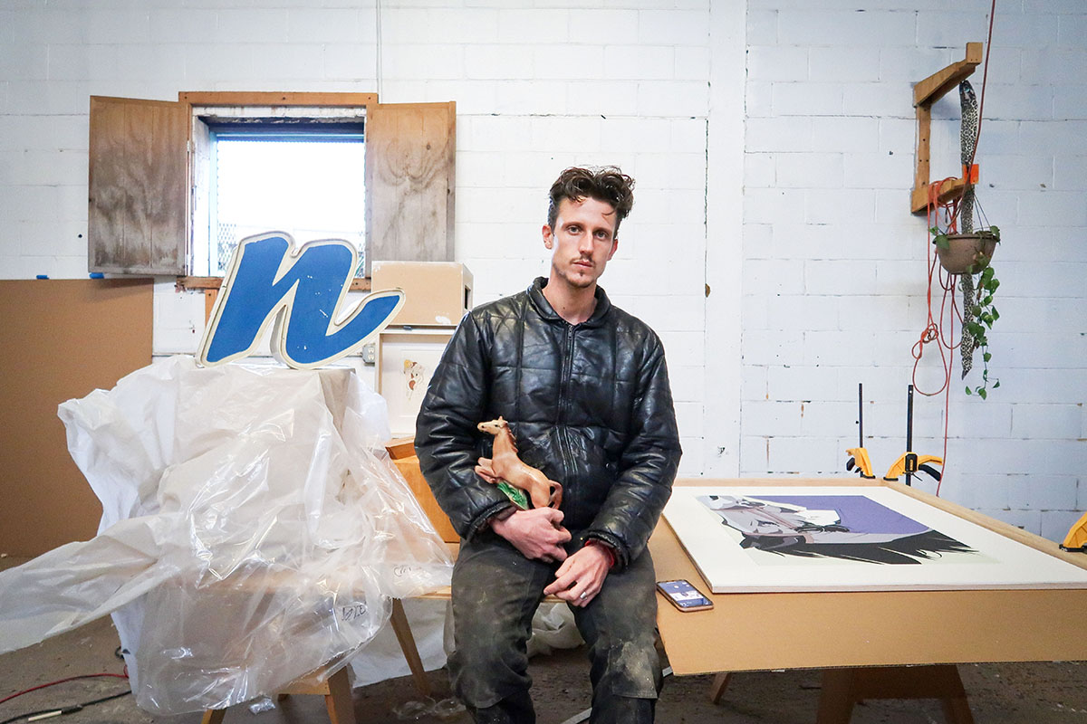 NH Depass in his studio