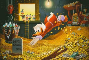 Scrooge McDuck Dives Into Gold Money Pool