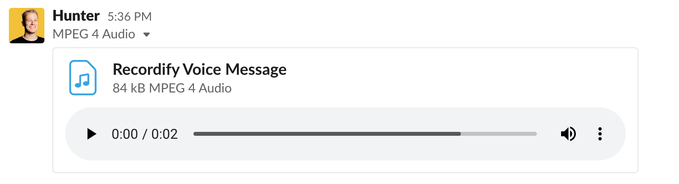 Recordify Slack voice messaging