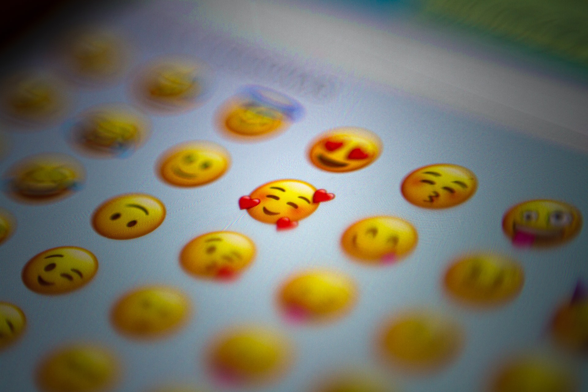 An image of the emoji picker on an iPhone