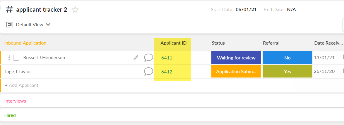 Add new ID column in Anywhere to see unique ID of the item