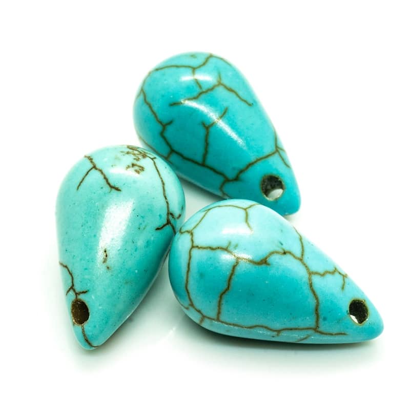 Synthetic Turquoise Round Teardrop 15mm x 8mm AJS