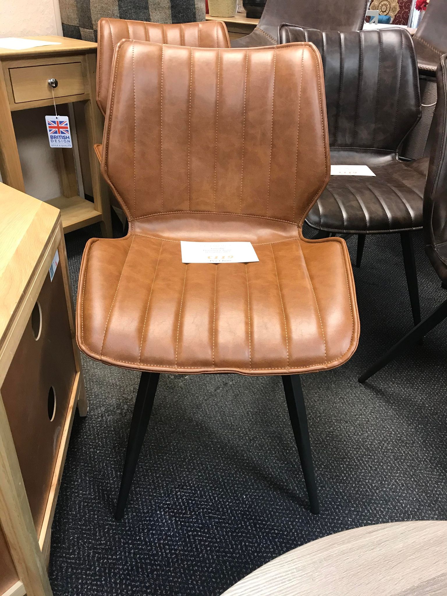 New in: Tan Leather Dining Chairs | £ 119.00 GBP