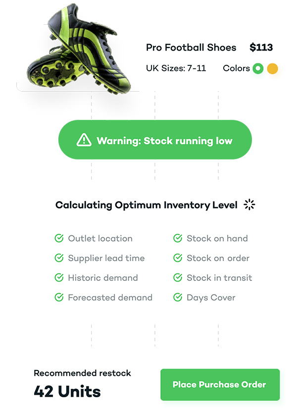 automatic stock replenishment with Retail Express helps calculate optimum inventory levels