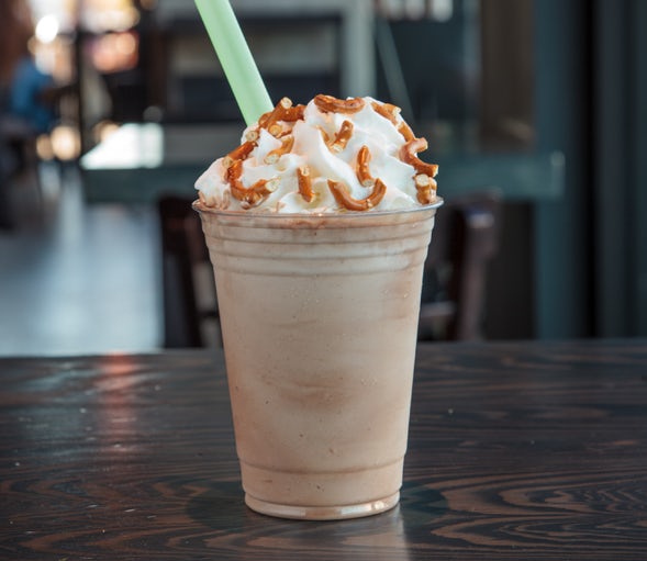 Nutella chocolate pretzel shake.