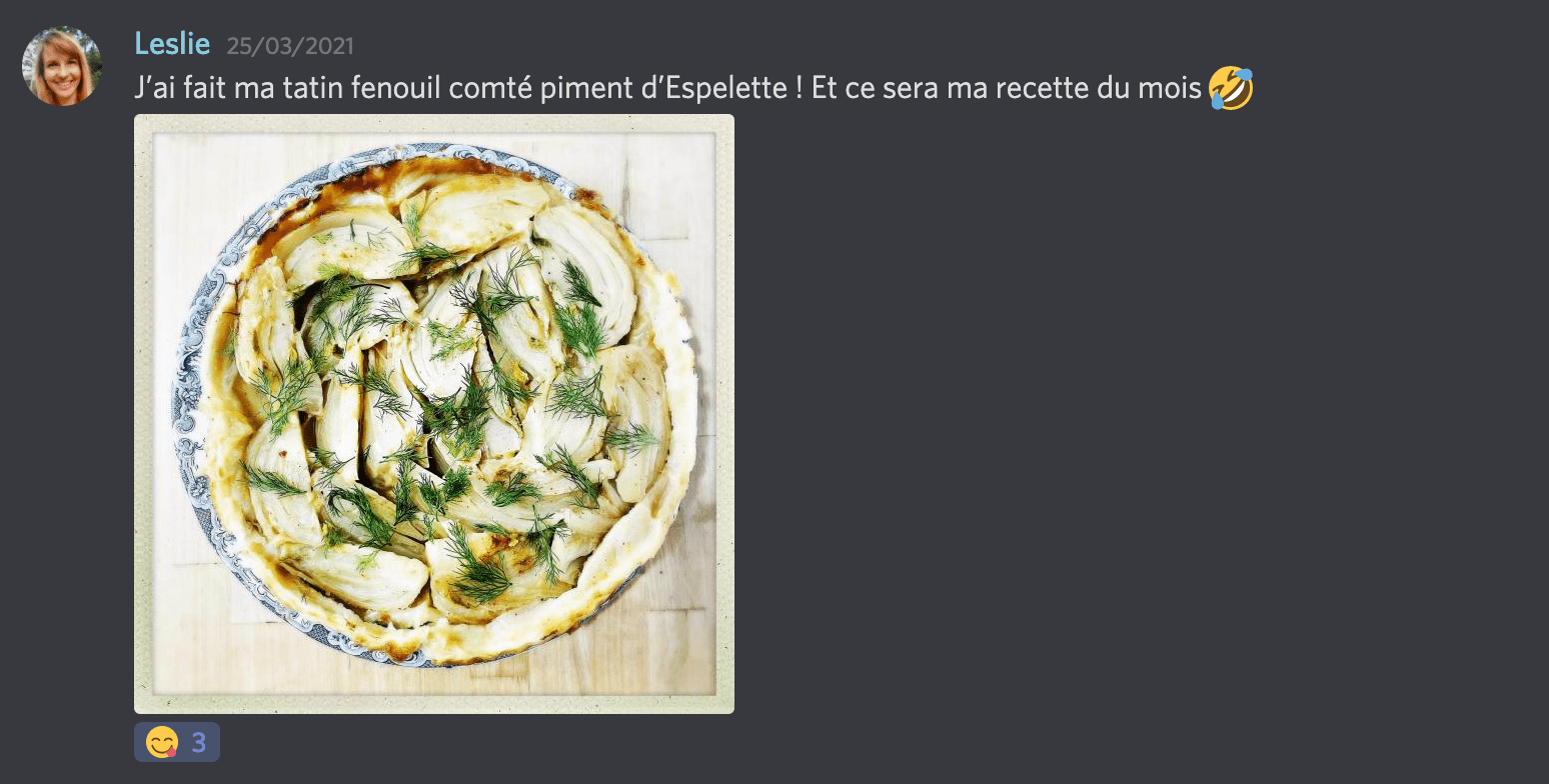Serveur Discord Juliette Channel cuisine