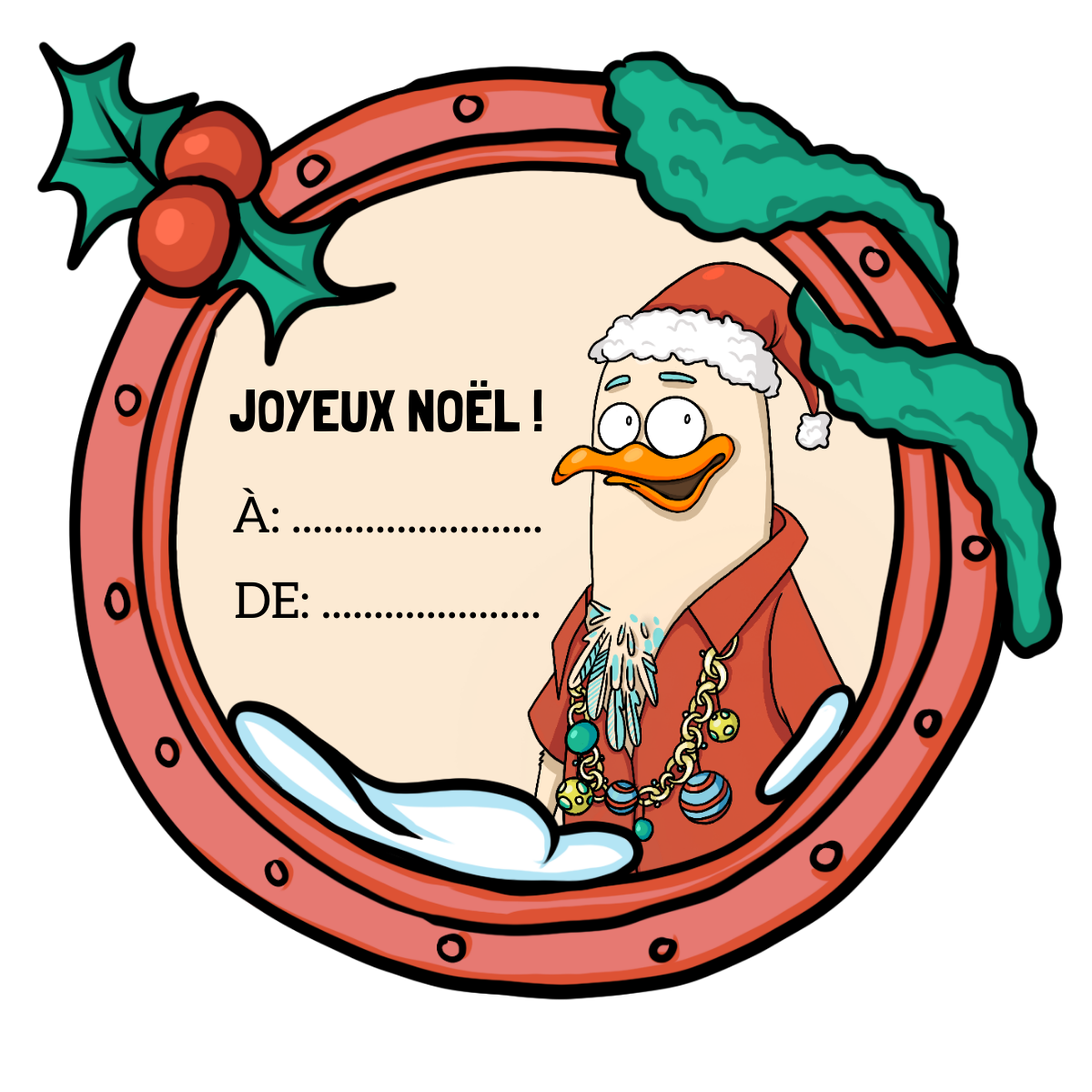 Etiquette de noël à l'effigie de ED
