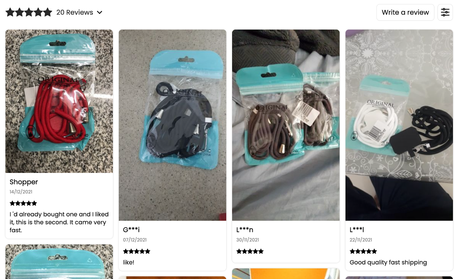 Loox displays all photo reviews on a Shopify store inclduding star ratings and testimonials