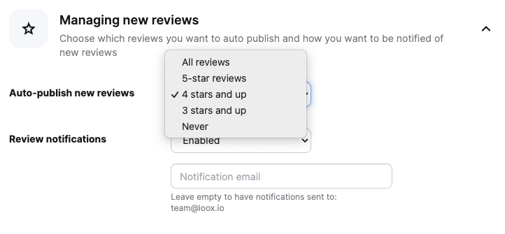The Shopify app Loox lets your moderate user-generated content