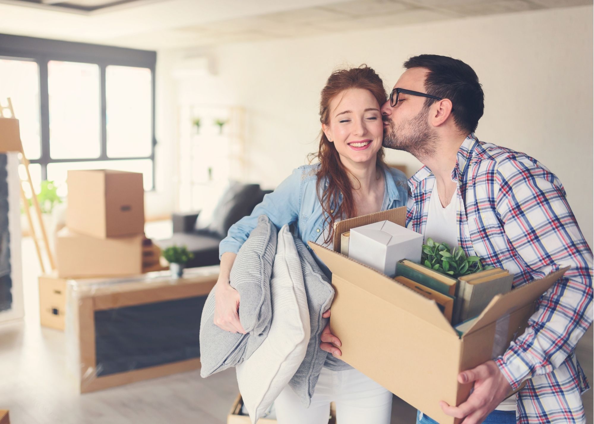 young couple movng to new home