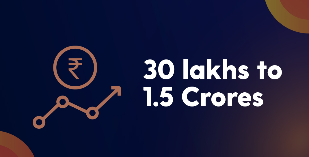 30 lakhs to 1.5 crores revenue growth