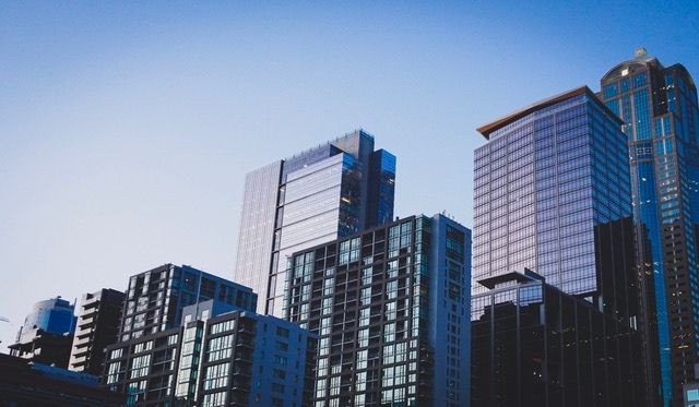 A downtown city sky line.