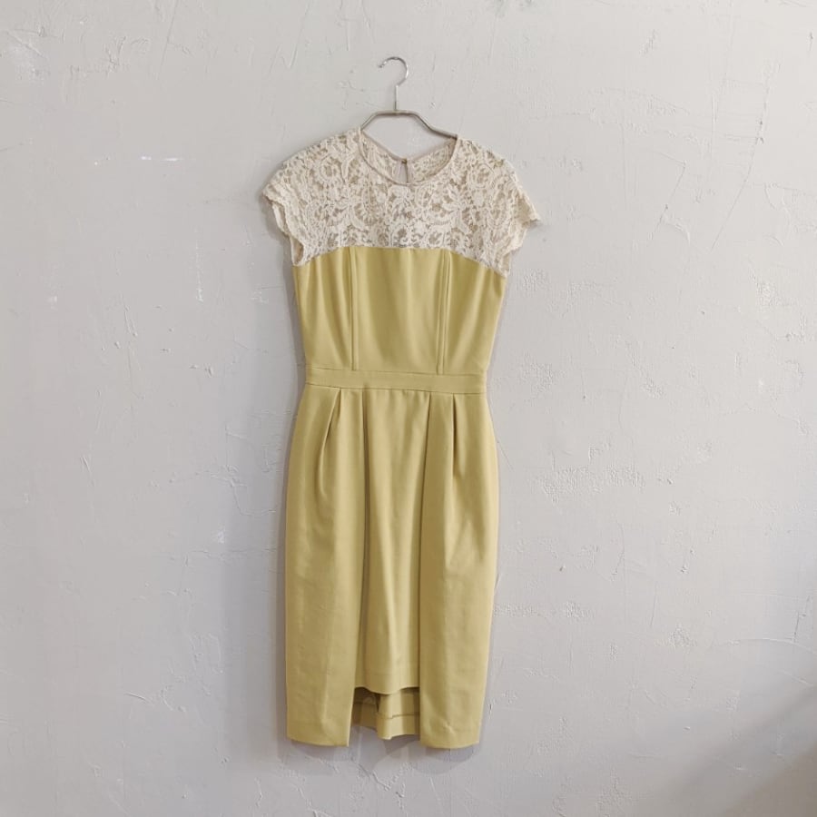 Lagunamoon Gapレングススカラップワンピースドレス Sサイズ イエロー Empty Dressy