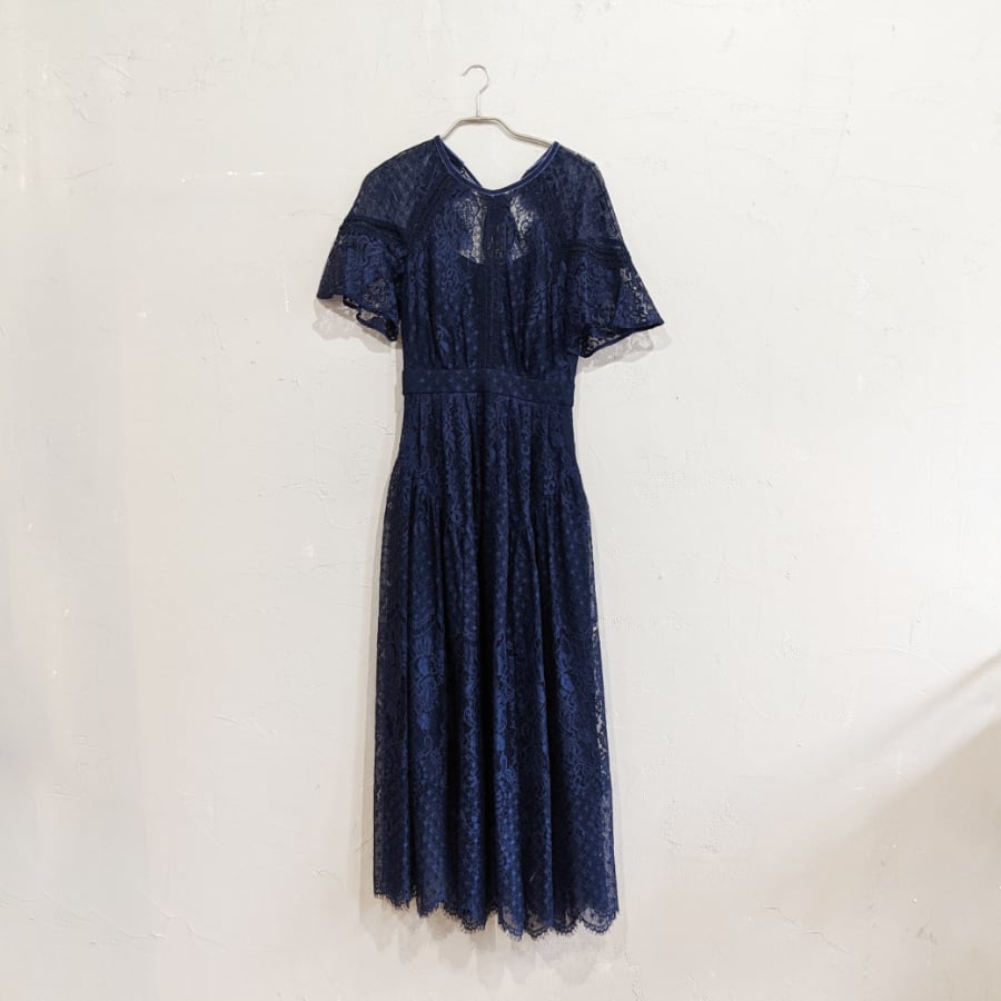 Snidel バックシャンレースワンピース Sサイズ ネイビー Empty Dressy