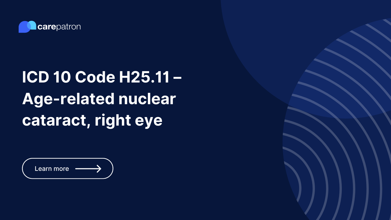 H25.11 Agerelated nuclear cataract, right eye ICD10CM