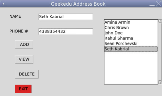 Python Game: Tkinter Address Book