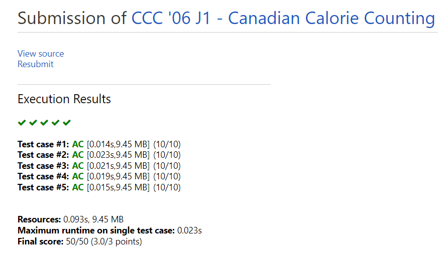 2006 CCC J1 result