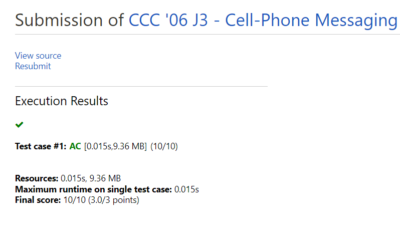 2006 CCC J3 result