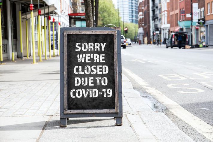 Sign Saying Closed due to Covid-19