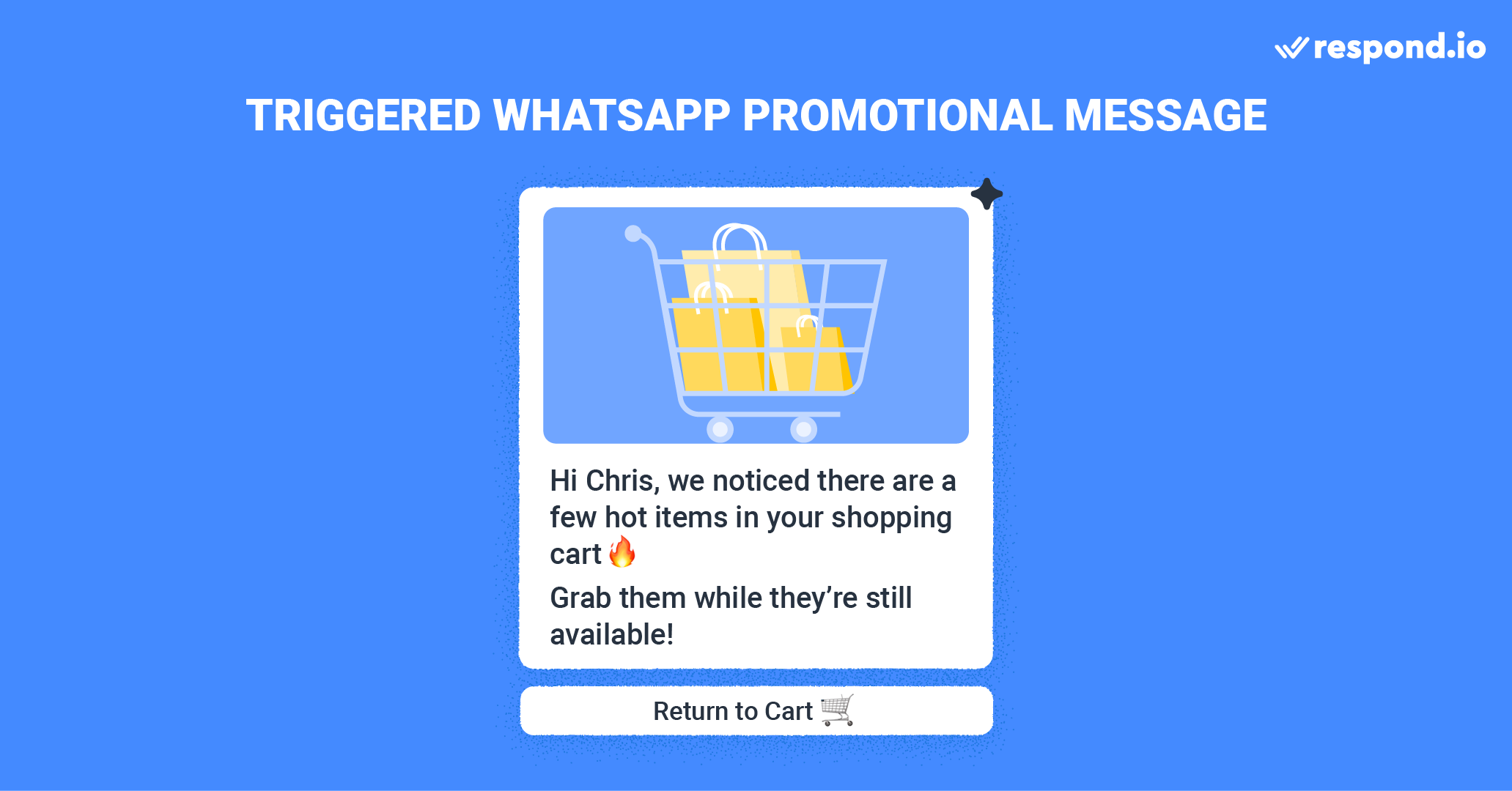 This image shows how WhatsApp abandoned cart messages can be used. WhatsApp cart recovery messages could potentially recover up to 60% of abandoned carts.