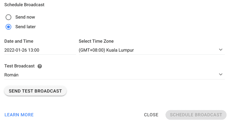 This image shows how to test bulk messages with respond.io