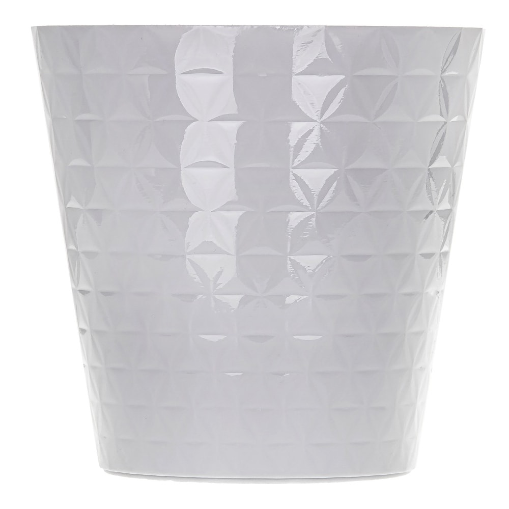 Grey Diamond plastic plant pot cover without drainage holes