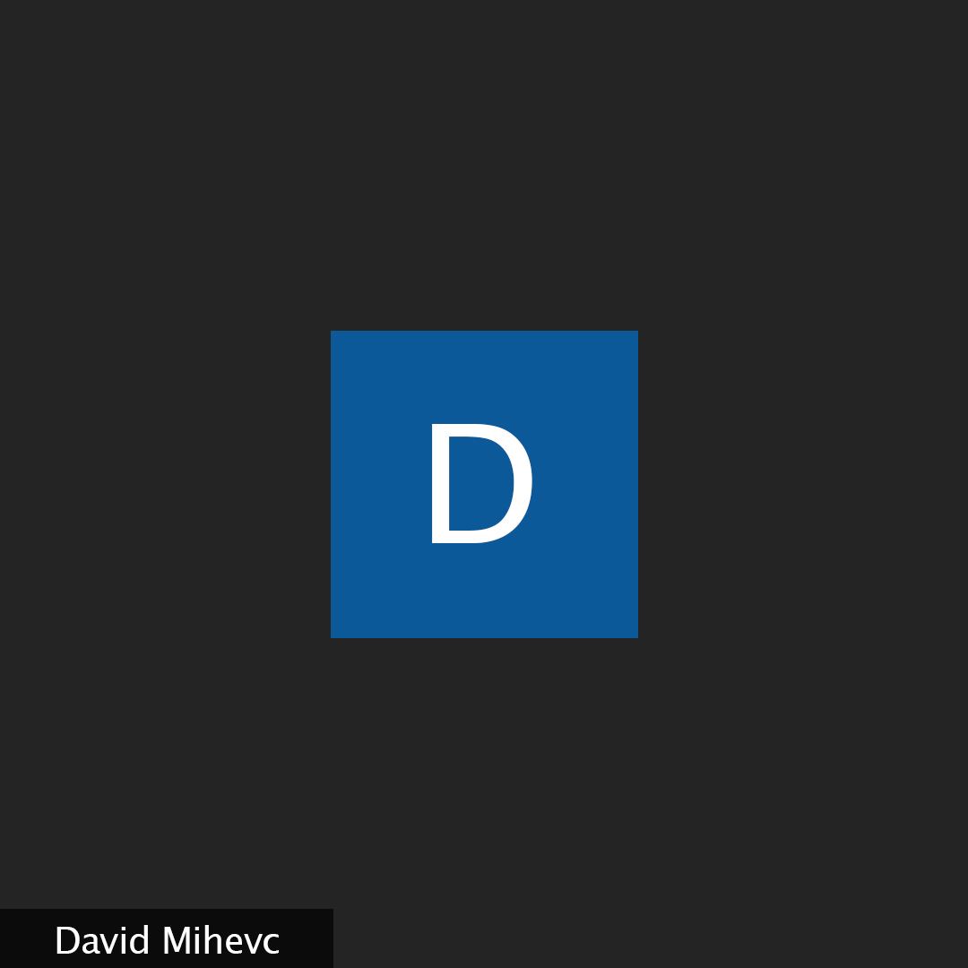 A black background with the white letter "D" in the middle of a blue Zoom square.