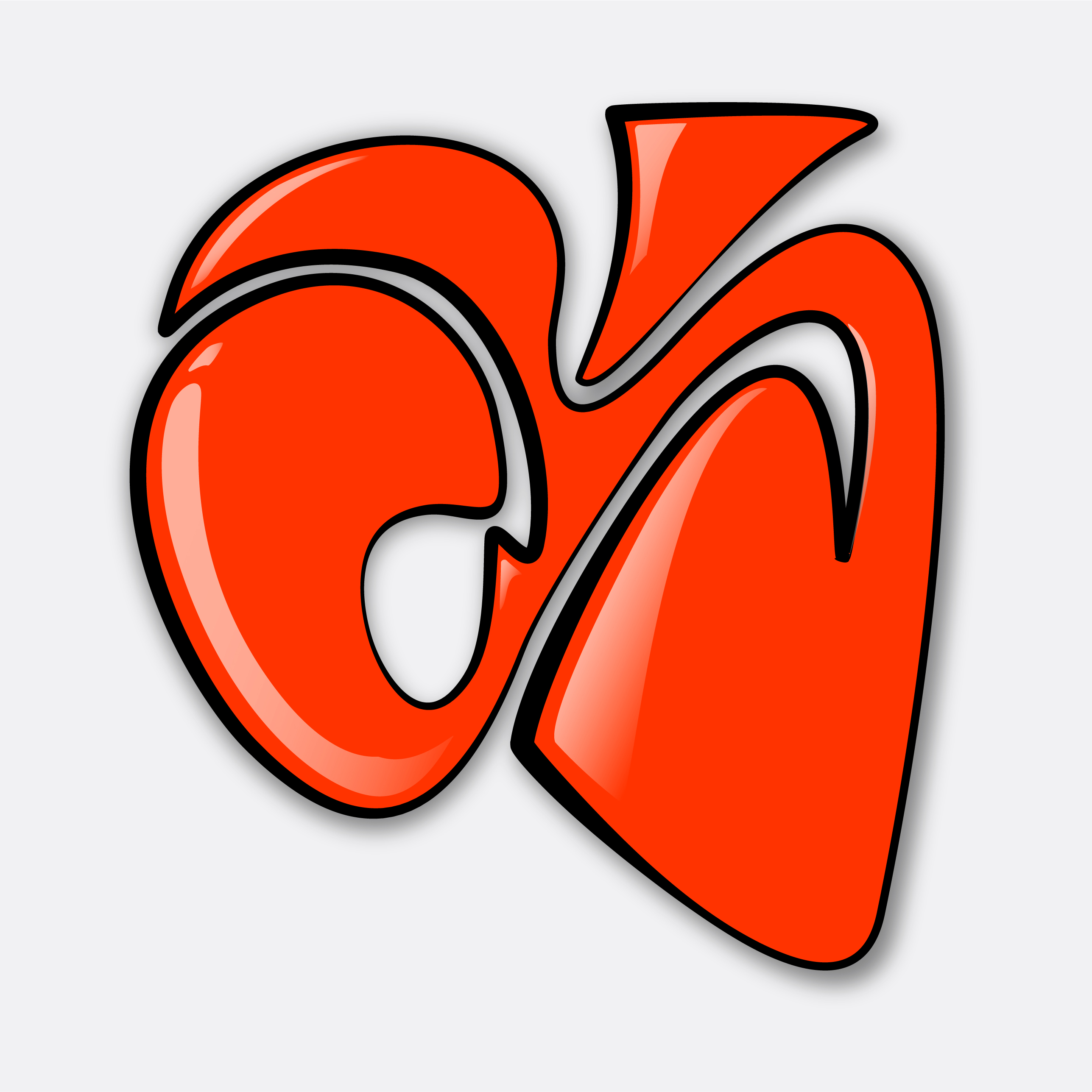 Andrea Kumer logo. Graffiti style letters representing A and K