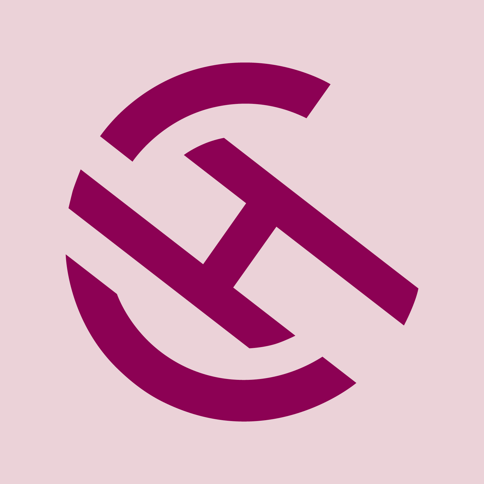 Candice Habeyche logo. A burgundy C with a diagonal H inside.