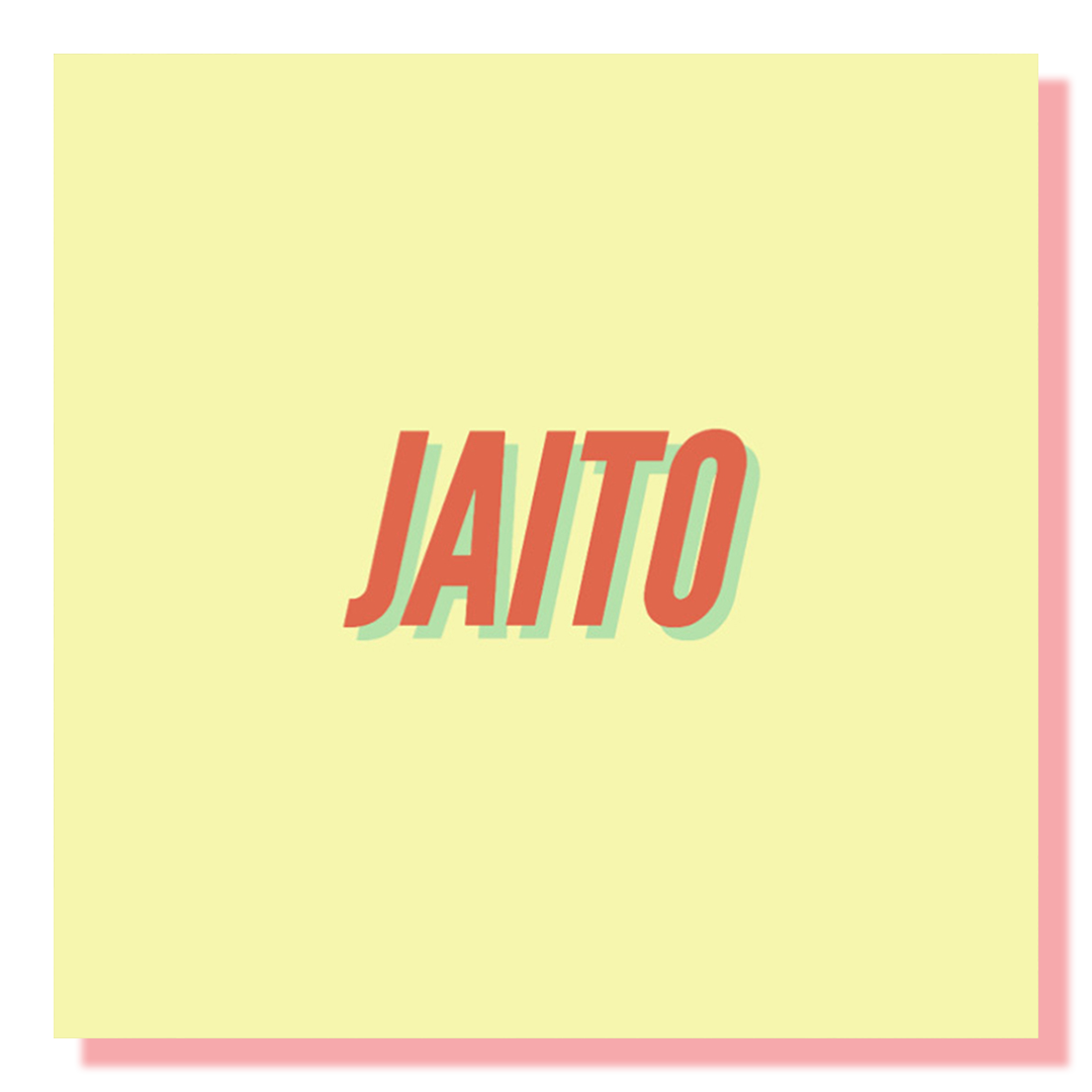An orange logo with letters JAITO on a solid yellow background