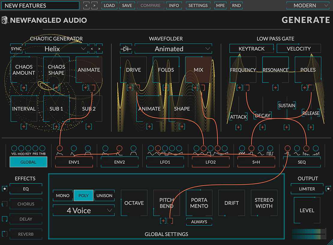 Newfangled generators and modulation added to free Pendulate and paid Generate