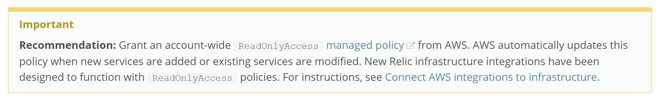 Recommended ReadOnlyAccess Policy