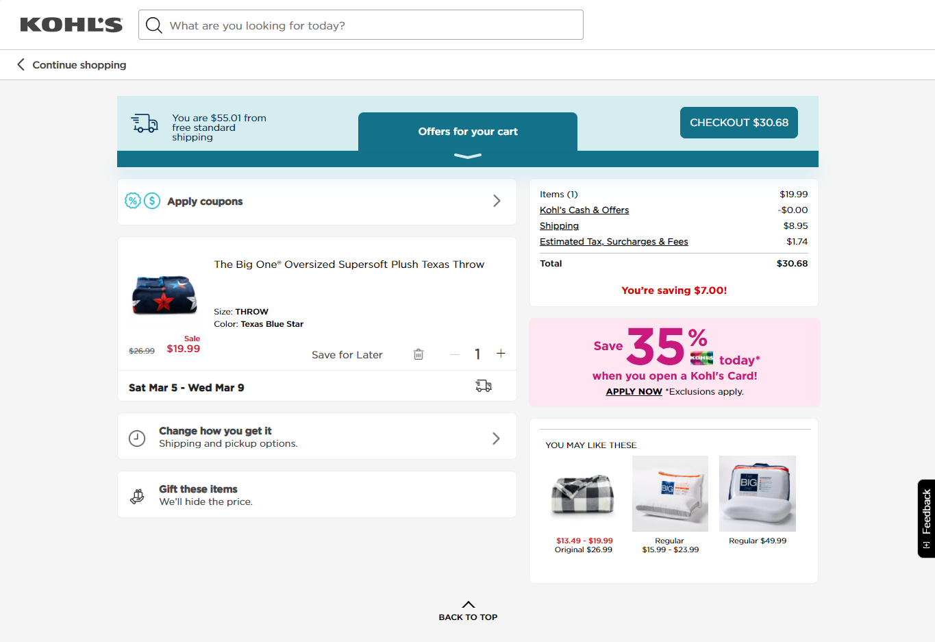 7 Examples of How to Announce Free Shipping for Faster Checkouts - kohls