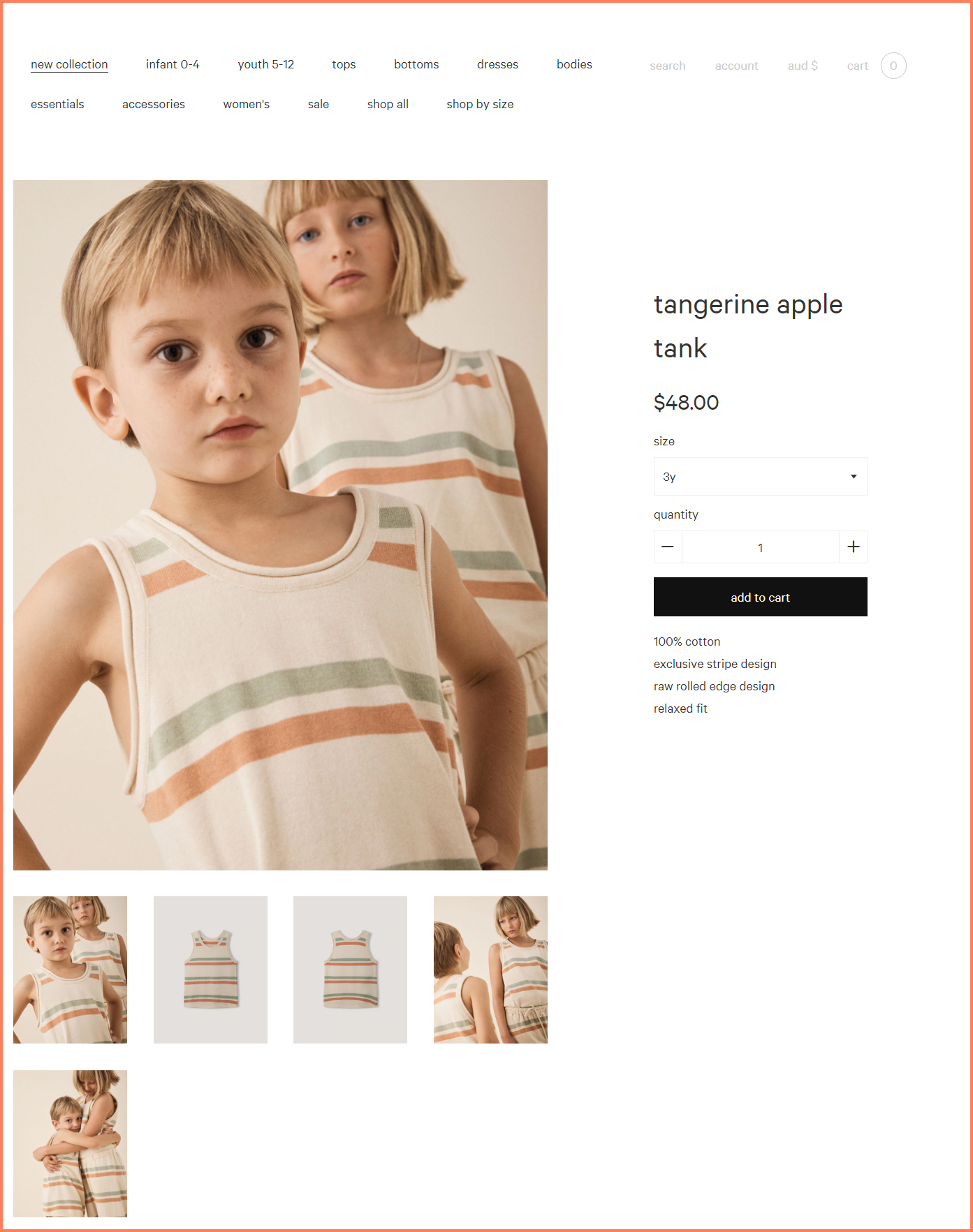 clean and minimal product page design