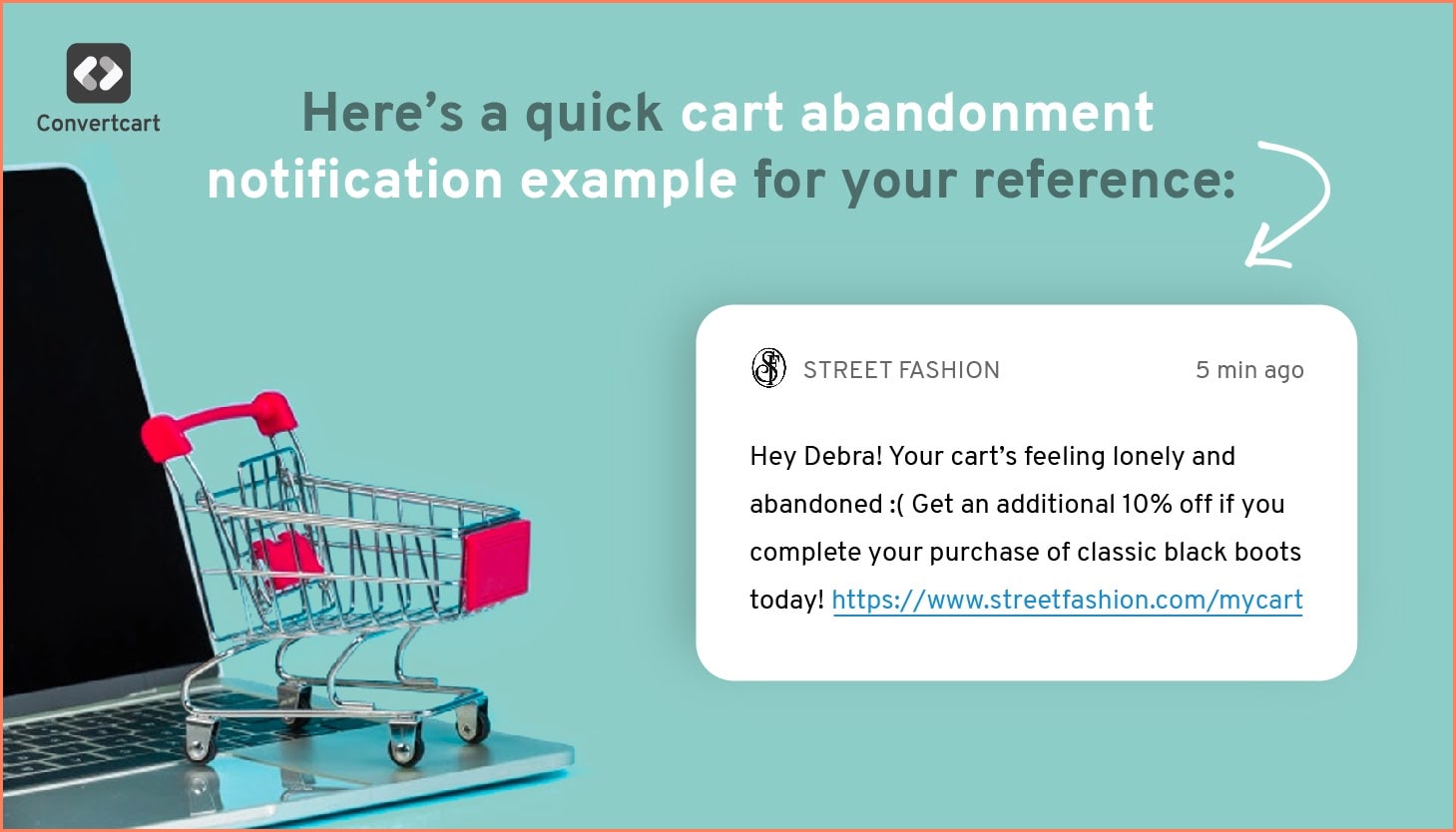 Cart abandonment push notification example