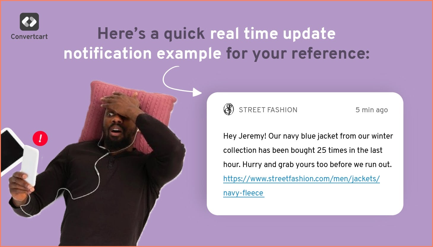Real time update push notification example