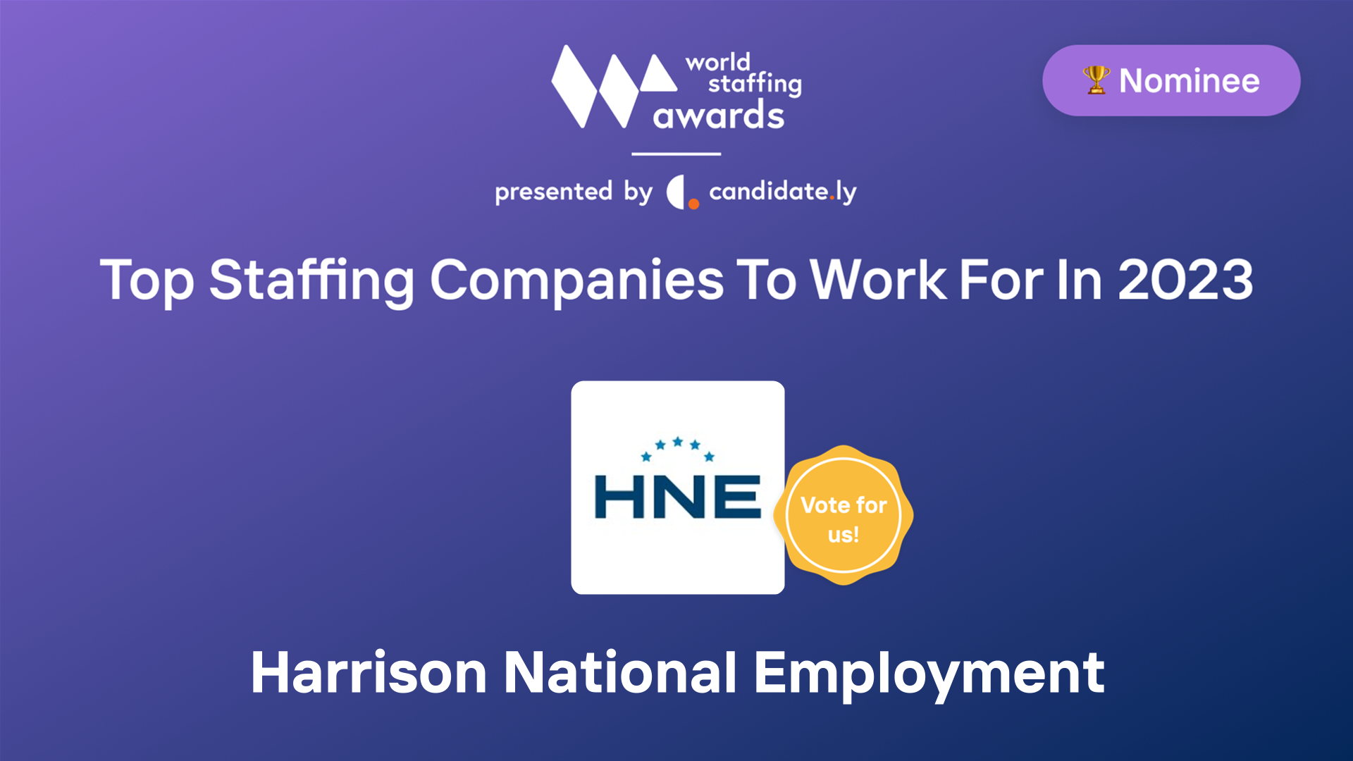 Harrison National Employment Top Company to work for in 2023 World