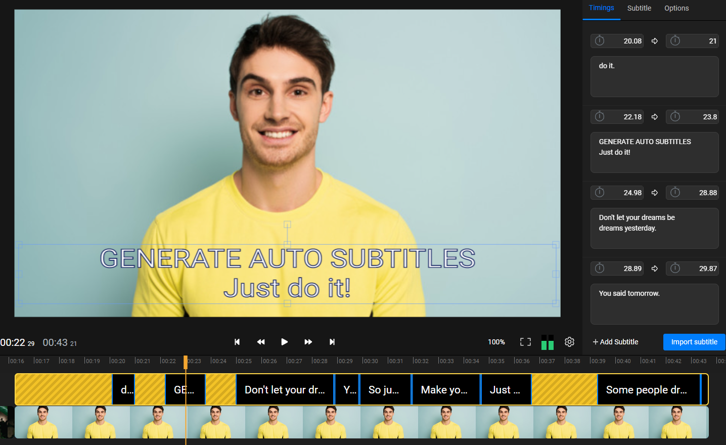 Easy to use auto subtitle generator