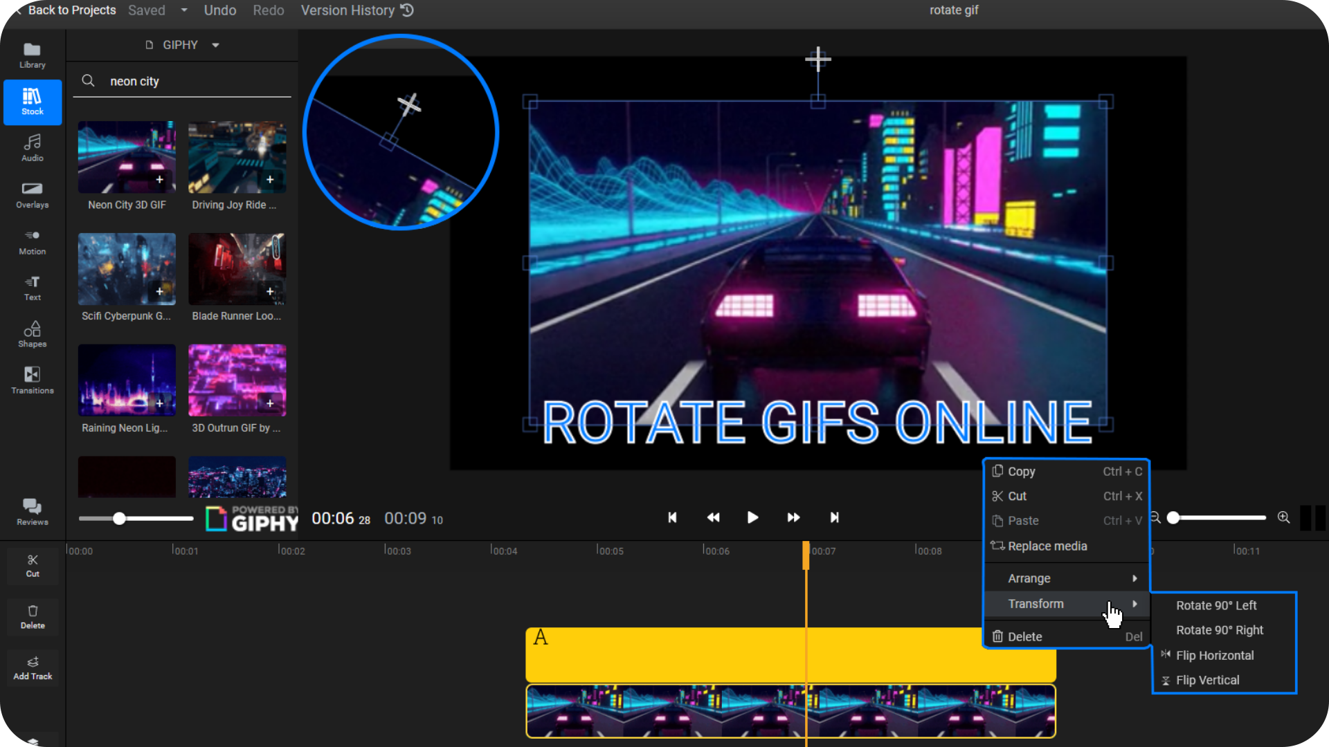 Rotate GIFs online