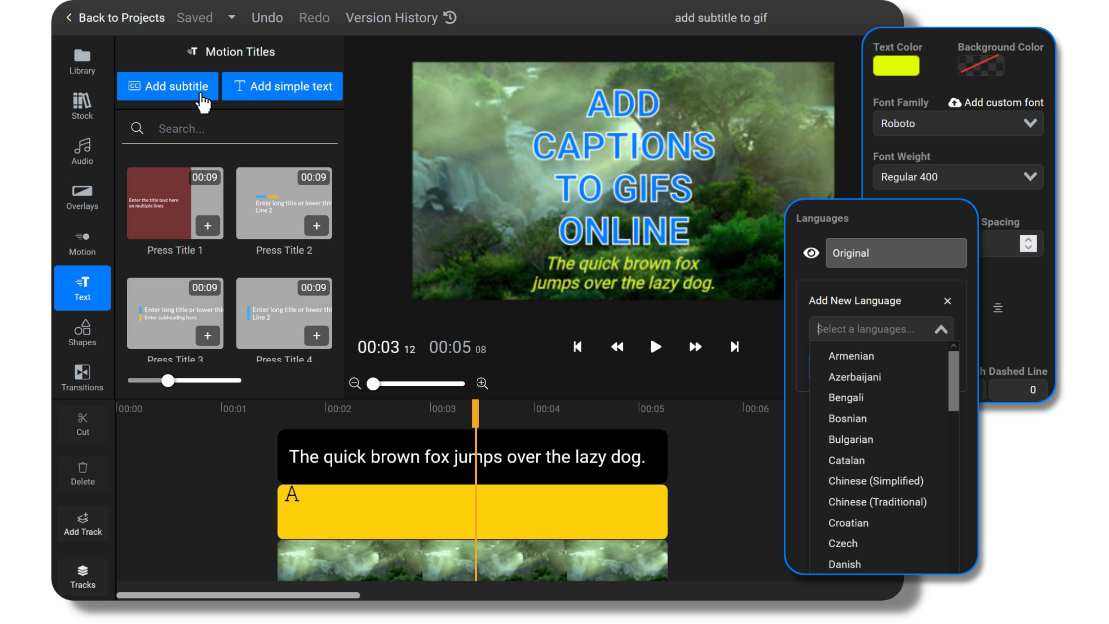 Add Captions to GIFs