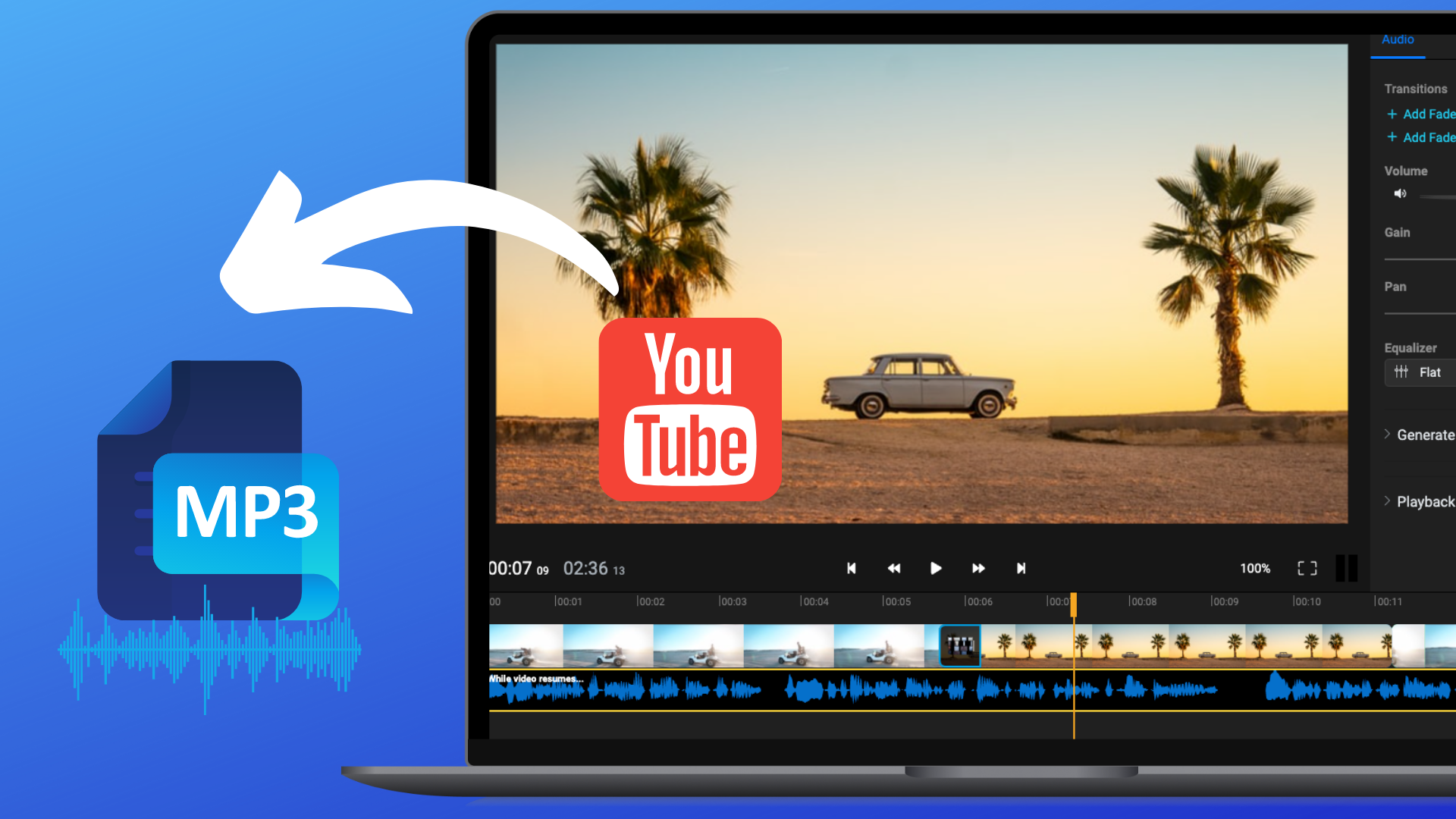 Extract audio from YouTube video | Easy way to extract | Flixier