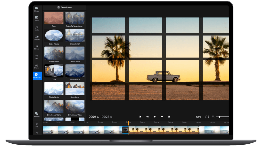 Video editor with Transitions Online and Easy to Use Flixier