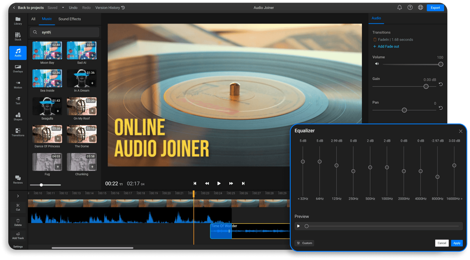 Audio Joiner Merge audio and video files online Flixier